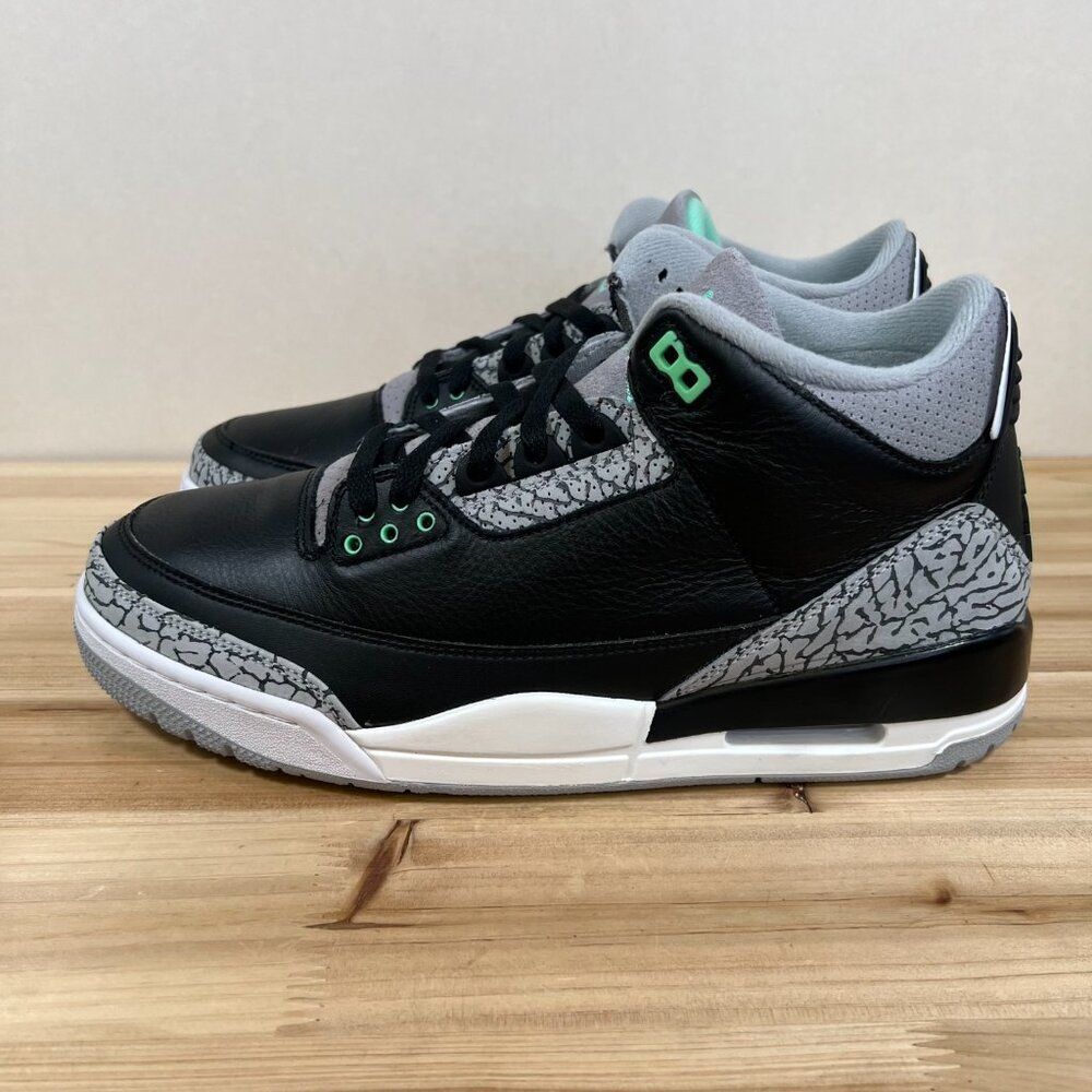 Air Jordan 3 Retro Mens 11 Nike basketball streetwear shoes Green Glow Black NEW - Picture 5 of 12
